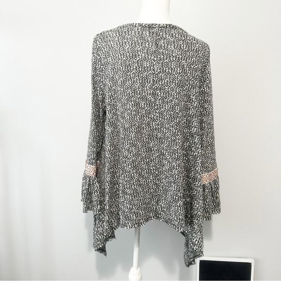 Anamá Anthroplogie Black and White patterned Knit Sweater blouse oversized large - Picture 5 of 10
